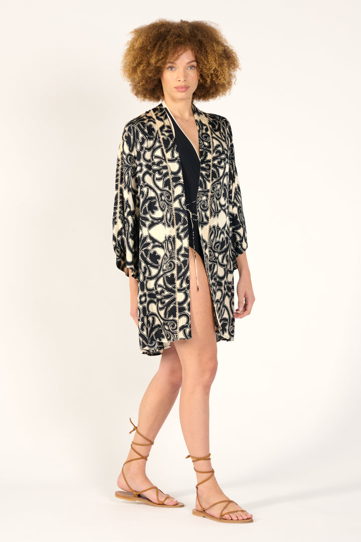 Kimono Luna - Black Mantra - Poupette St Barth