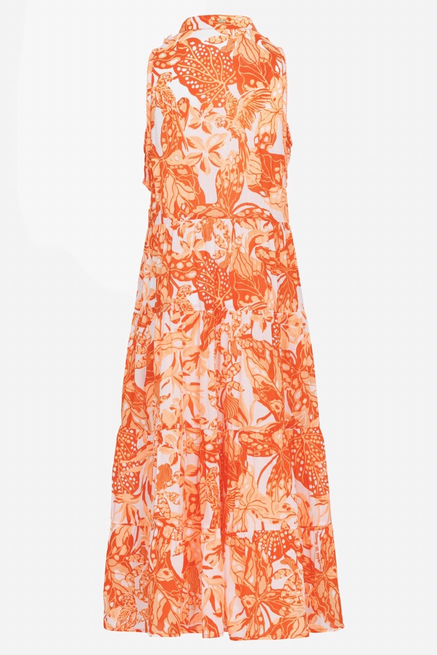 long orange dress neopets Vesper bengaline high neck open back maxi dress in orange