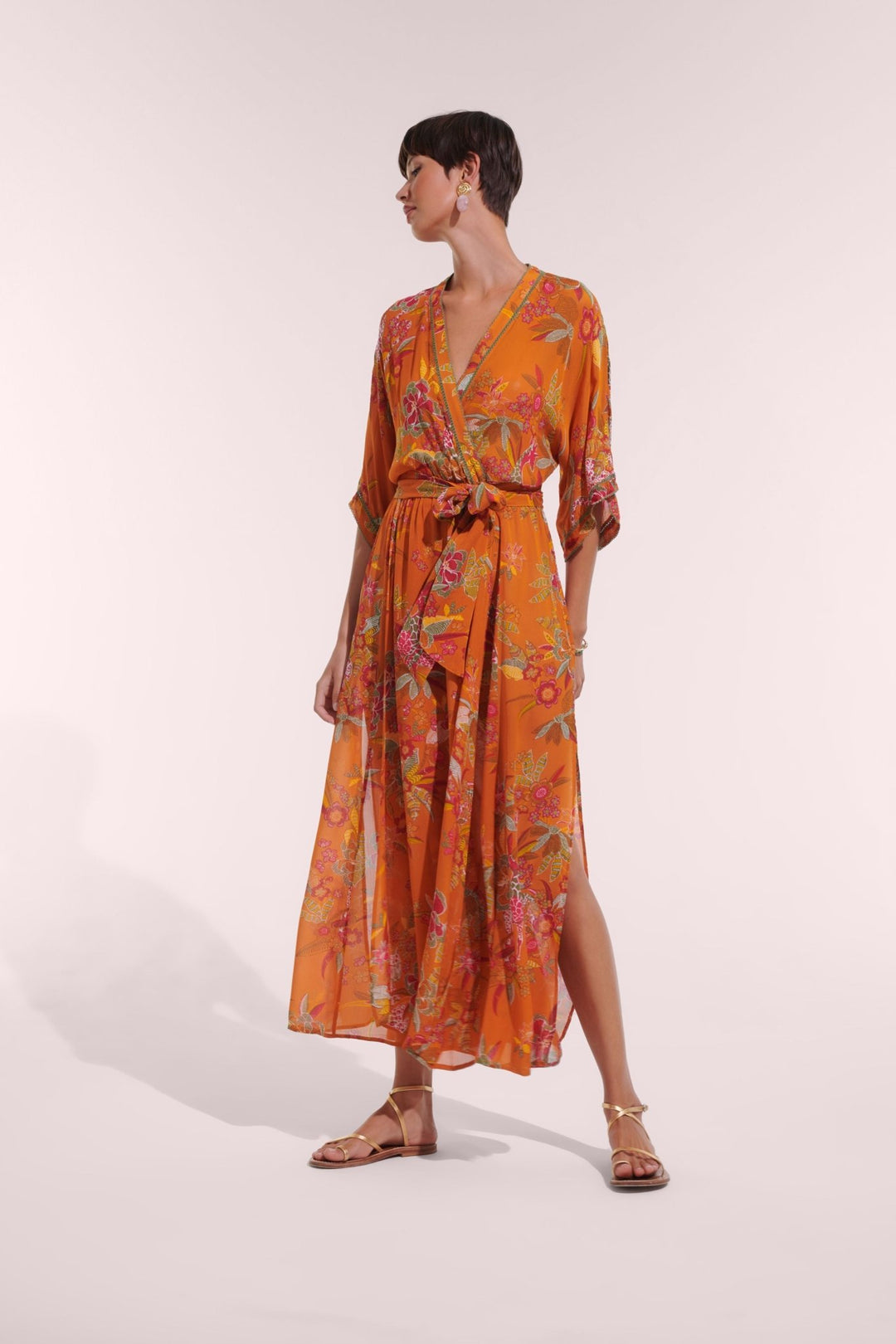 Robe Longue Adha - Orange Leo Forest