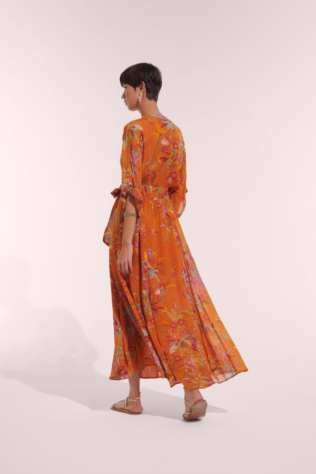 Robe Longue Adha - Orange Leo Forest