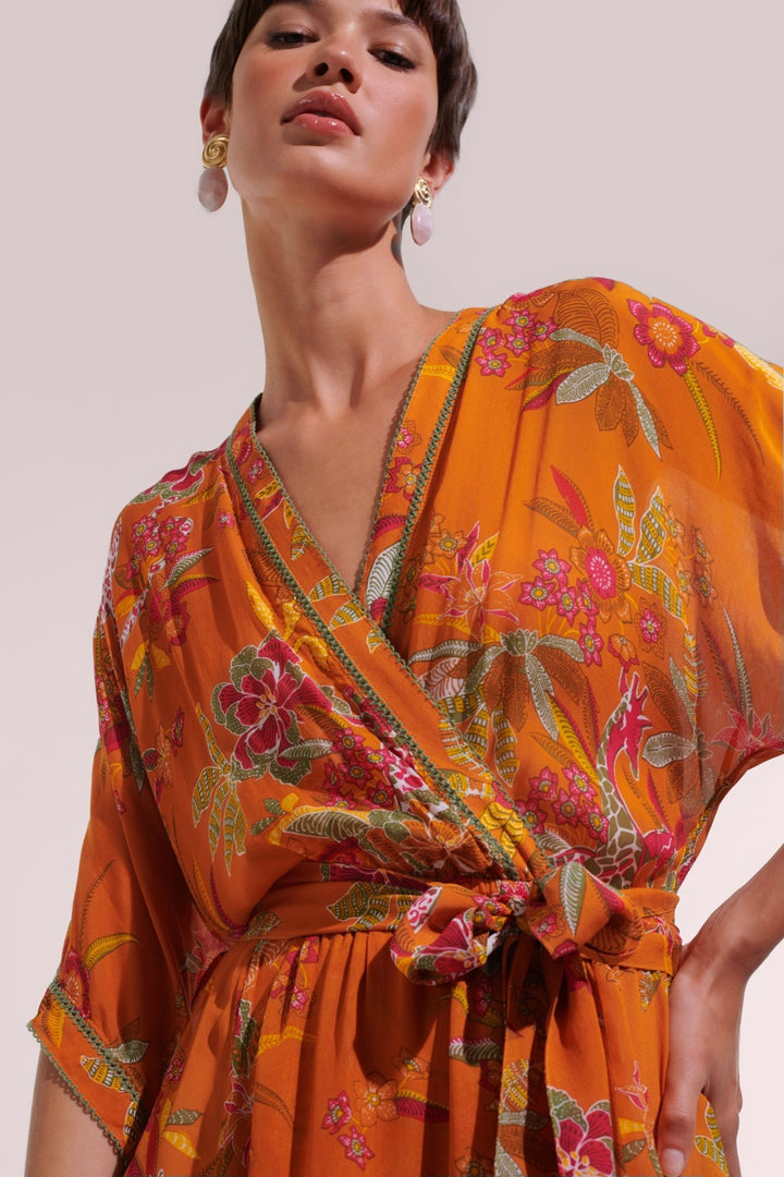 Robe Longue Adha - Orange Leo Forest