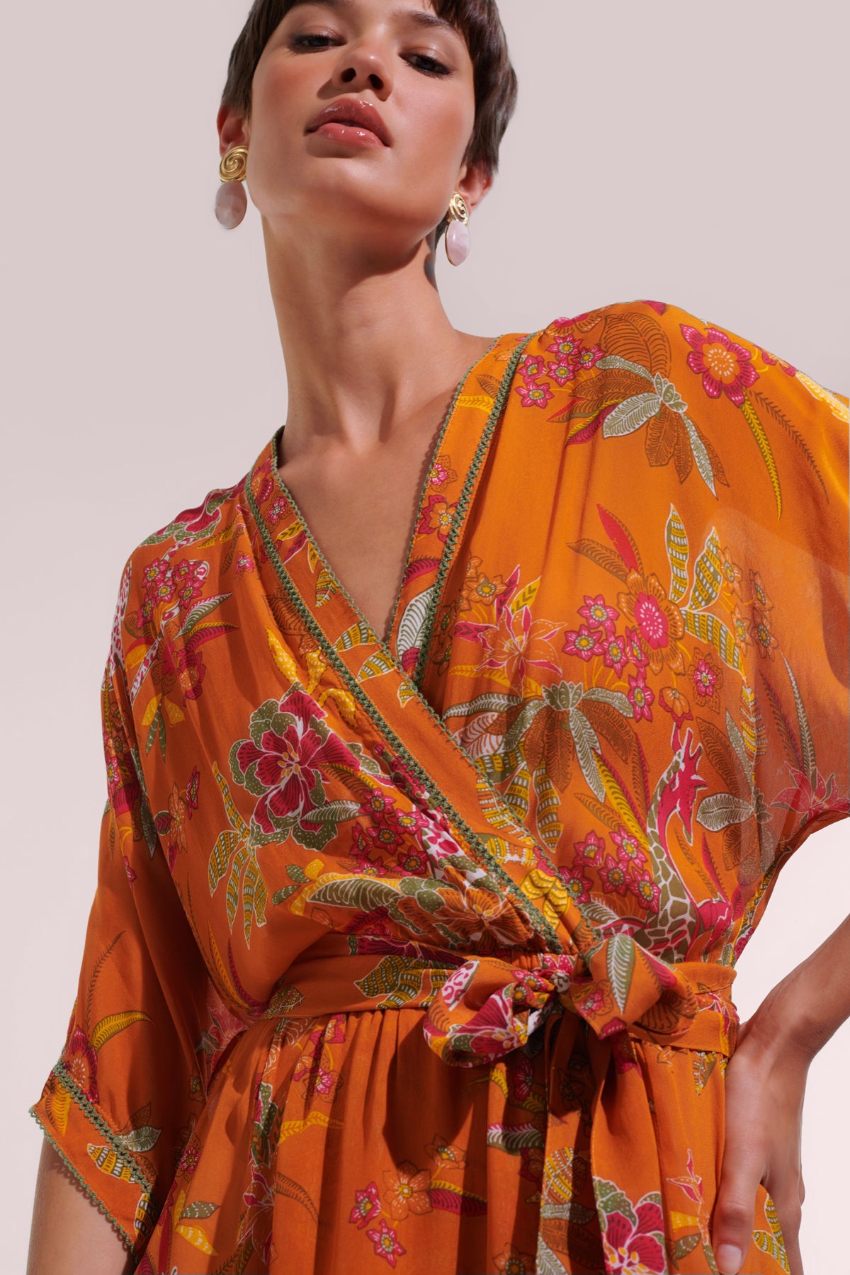 Long Dress Adha - Orange Leo Forest | Resort Collection | Poupette St Barth