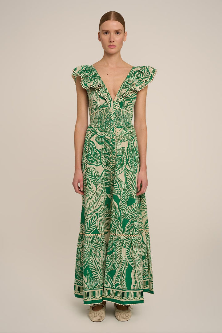 Long Dress Antea - Green Delia
