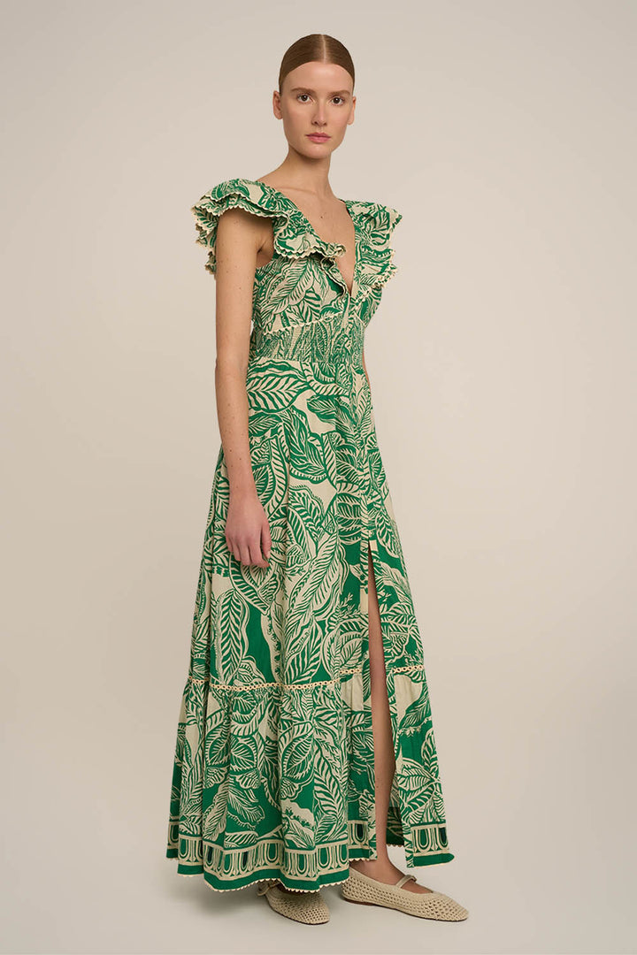 Long Dress Antea - Green Delia