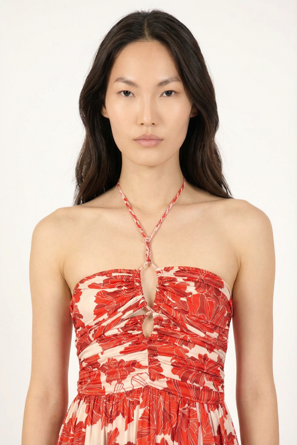 Long Dress Avril - Red Flower Bunch - Poupette St Barth