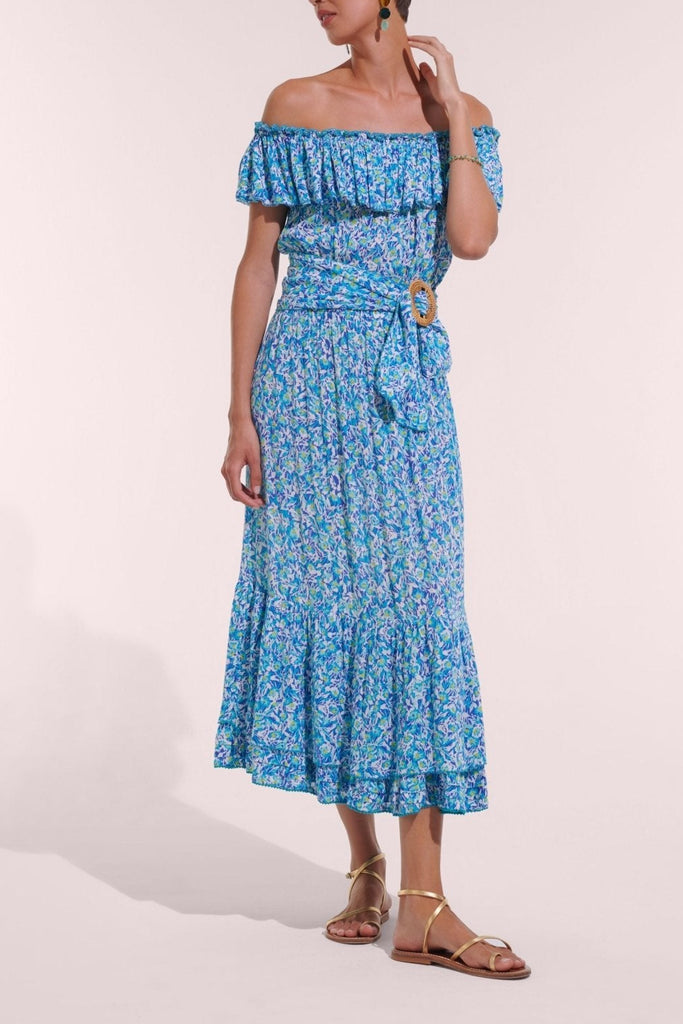 long blue floral dress Andrea & Leo A1332 Formal - - Sleeveless A-Line Tulle Make a statement at your next event with the Sexy A Leely Women Blue Floral Wedding