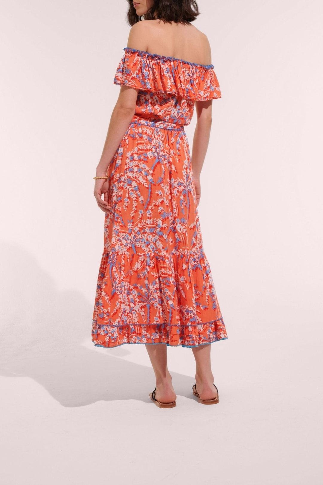 Long Dress Bella - Orange Palmery | Spring Collection | Poupette St Barth Long Dress Bella - Orange Palmery | Spring Collection | Poupette St Barth