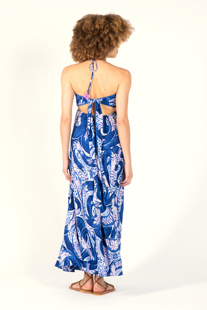 Long Dress Carla - Blue Holy Snake - Poupette St Barth