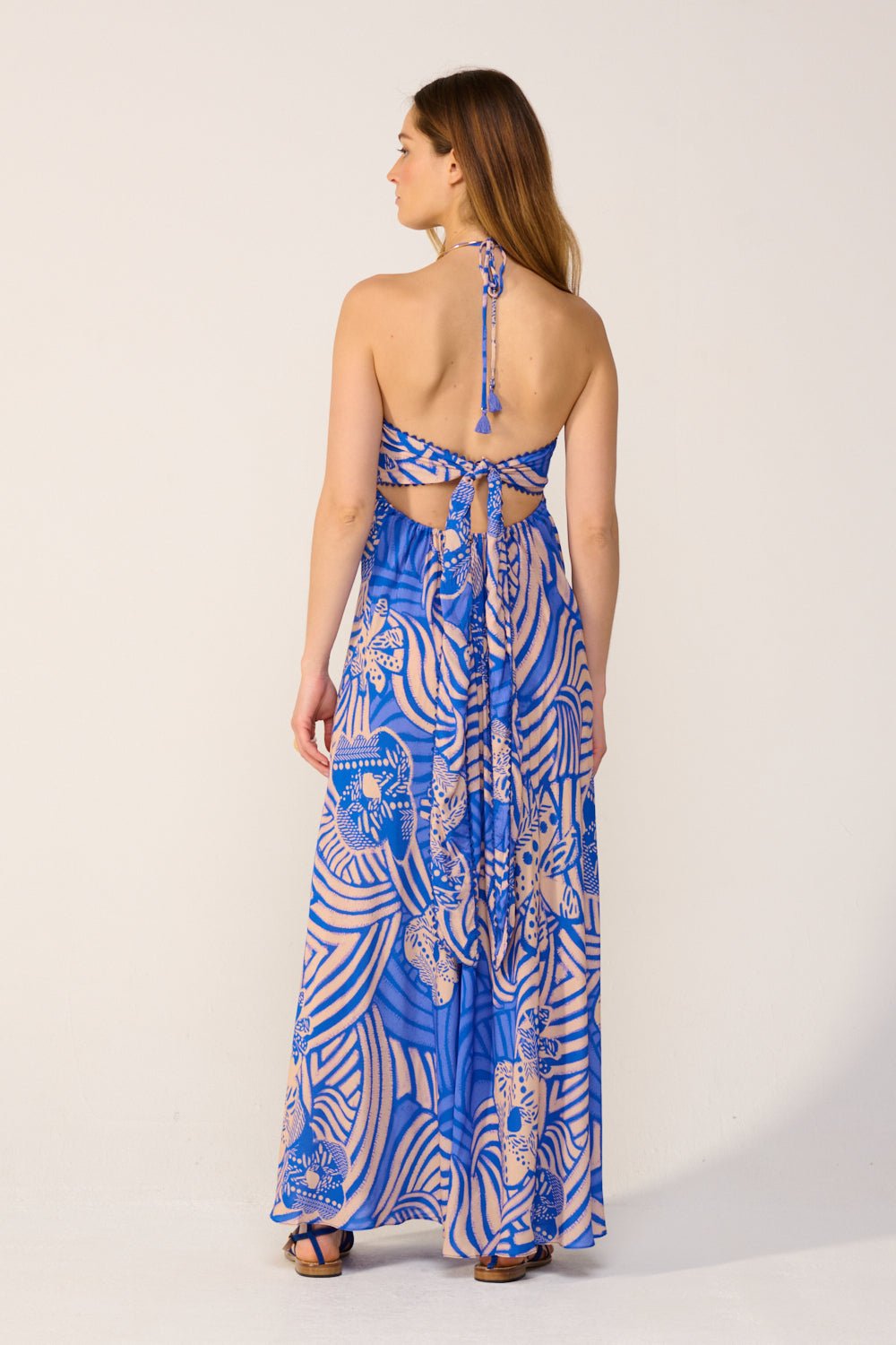 Robe Longue Carla - Blue Japonism