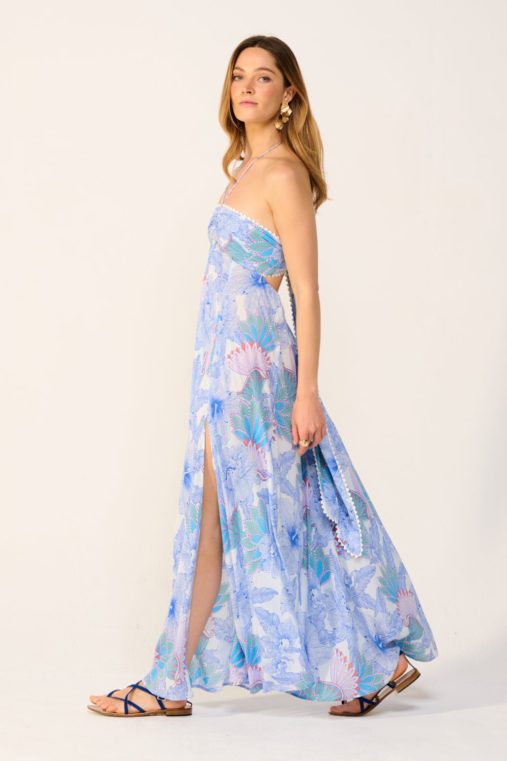 Long Dress Carla - Blue Padang