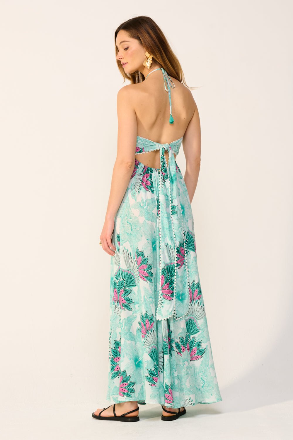 Robe Longue Carla - Green Padang