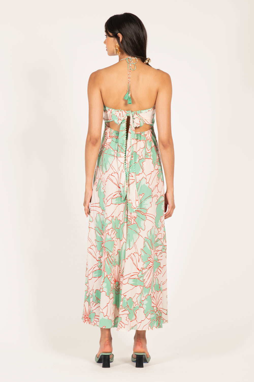 Long Dress Carla - Green Petal - Poupette St Barth