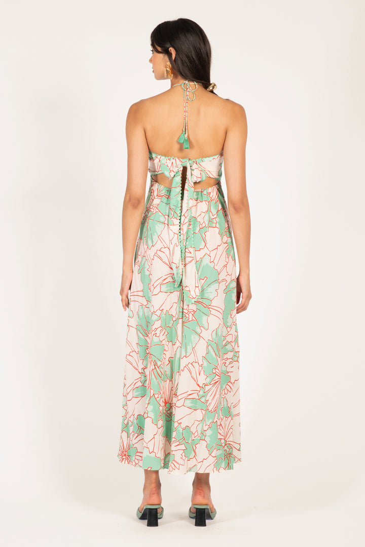 Long Dress Carla - Green Petal - Poupette St Barth