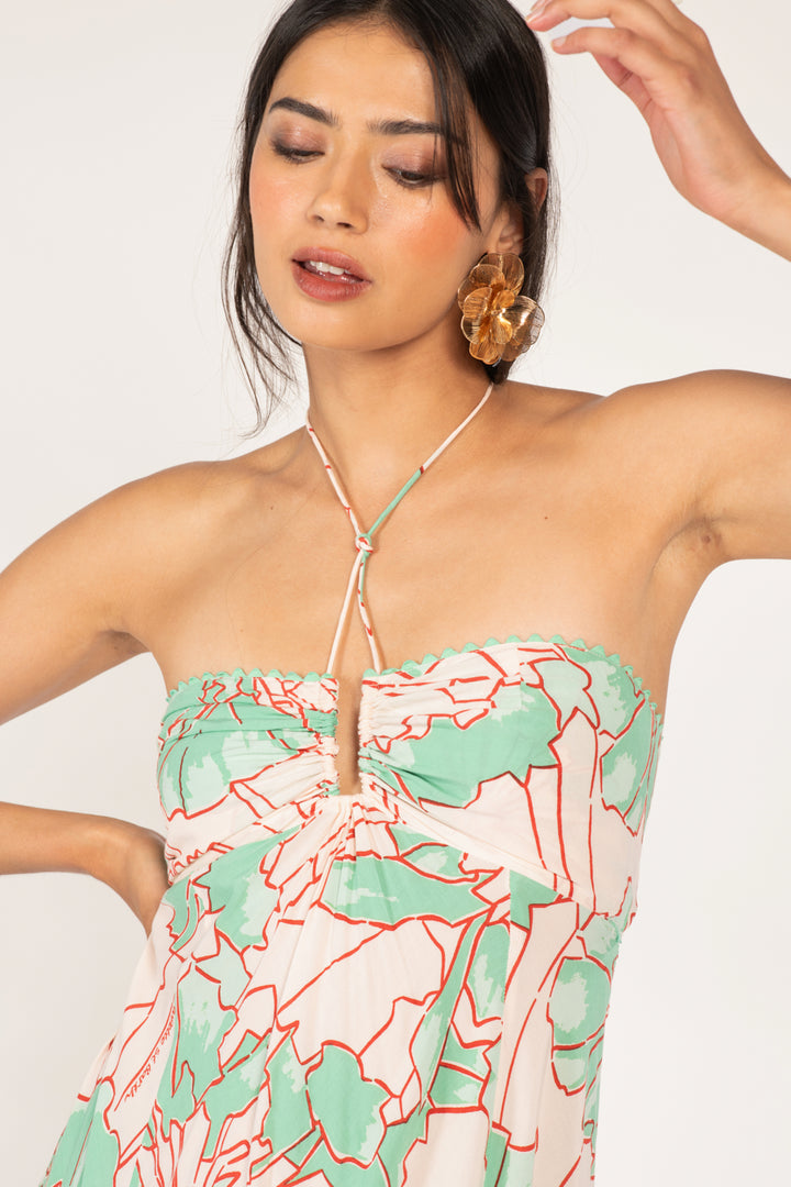 Long Dress Carla - Green Petal - Poupette St Barth