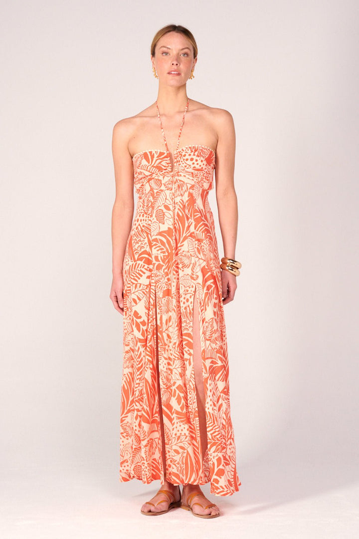 Long Dress Carla - Orange Toucan - Poupette St Barth