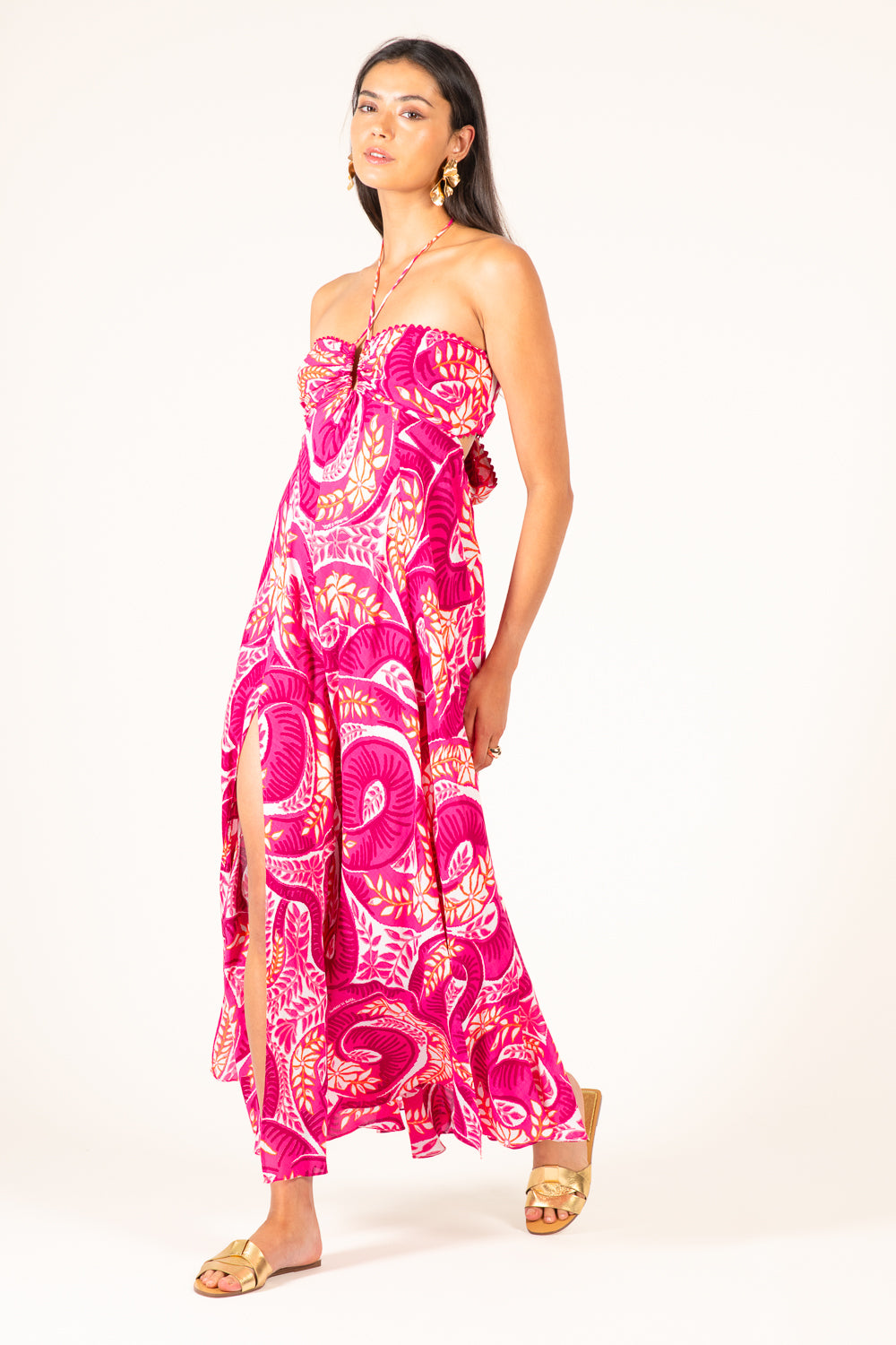 Long Dress Carla - Pink Holy Snake