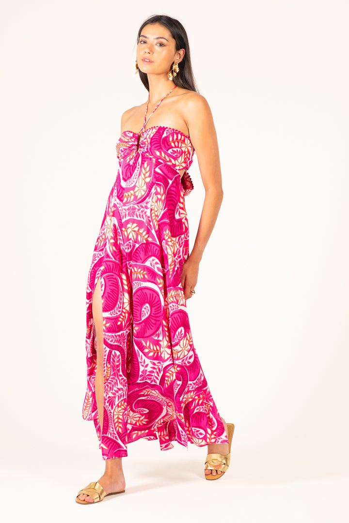 Long Dress Carla - Pink Holy Snake
