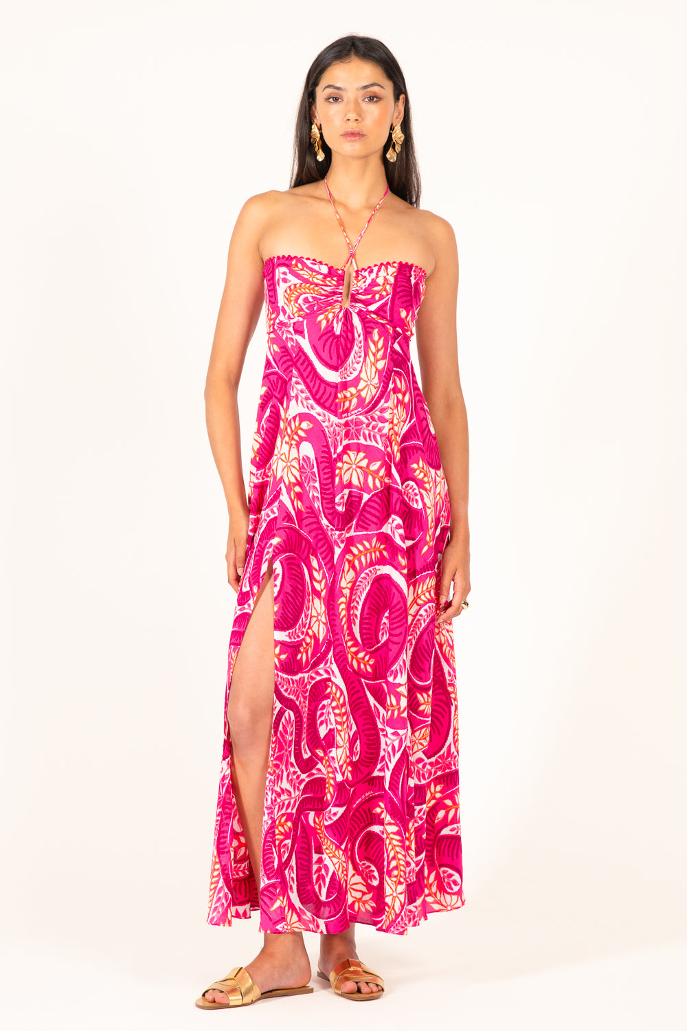 Long Dress Carla - Pink Holy Snake