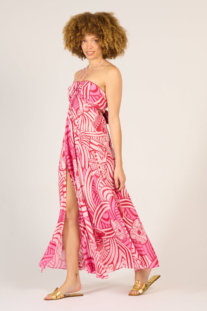 Robe Longue Carla - Pink Japonism