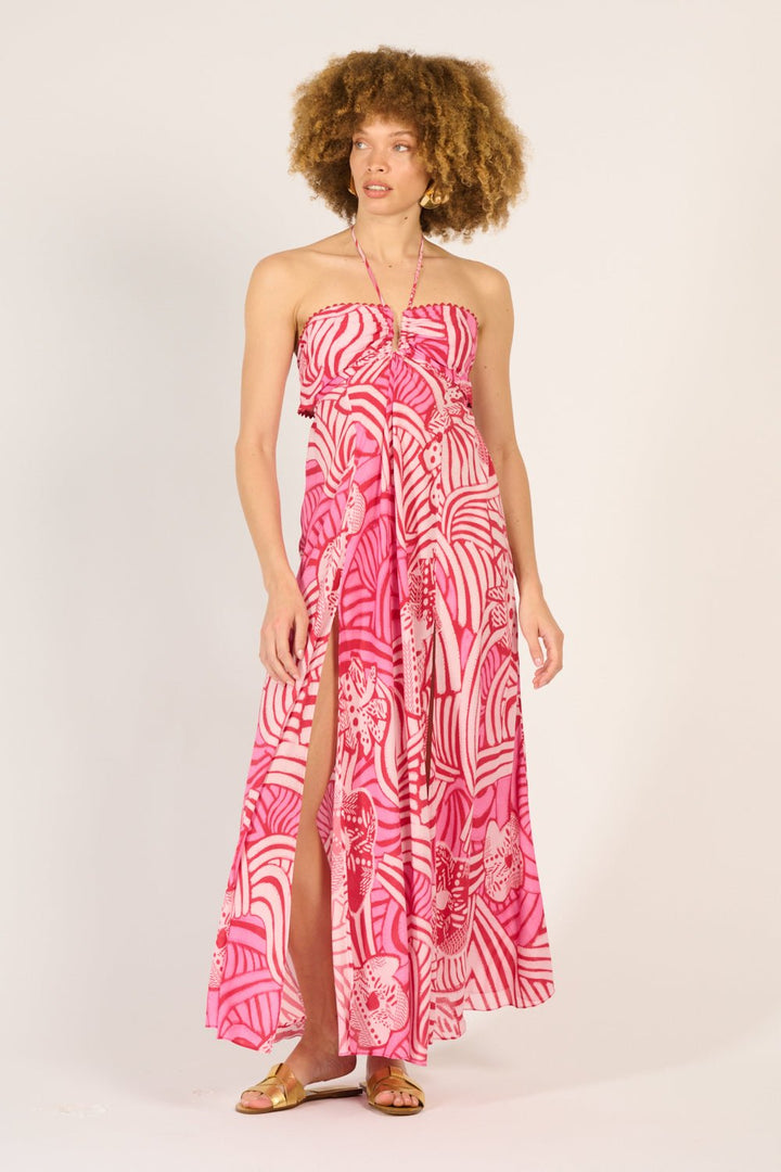 Robe Longue Carla - Pink Japonism