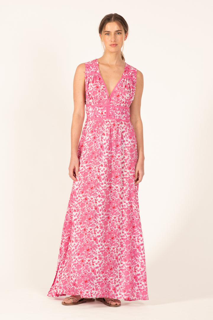 Long Dress Chiara - Pink Aquaflora