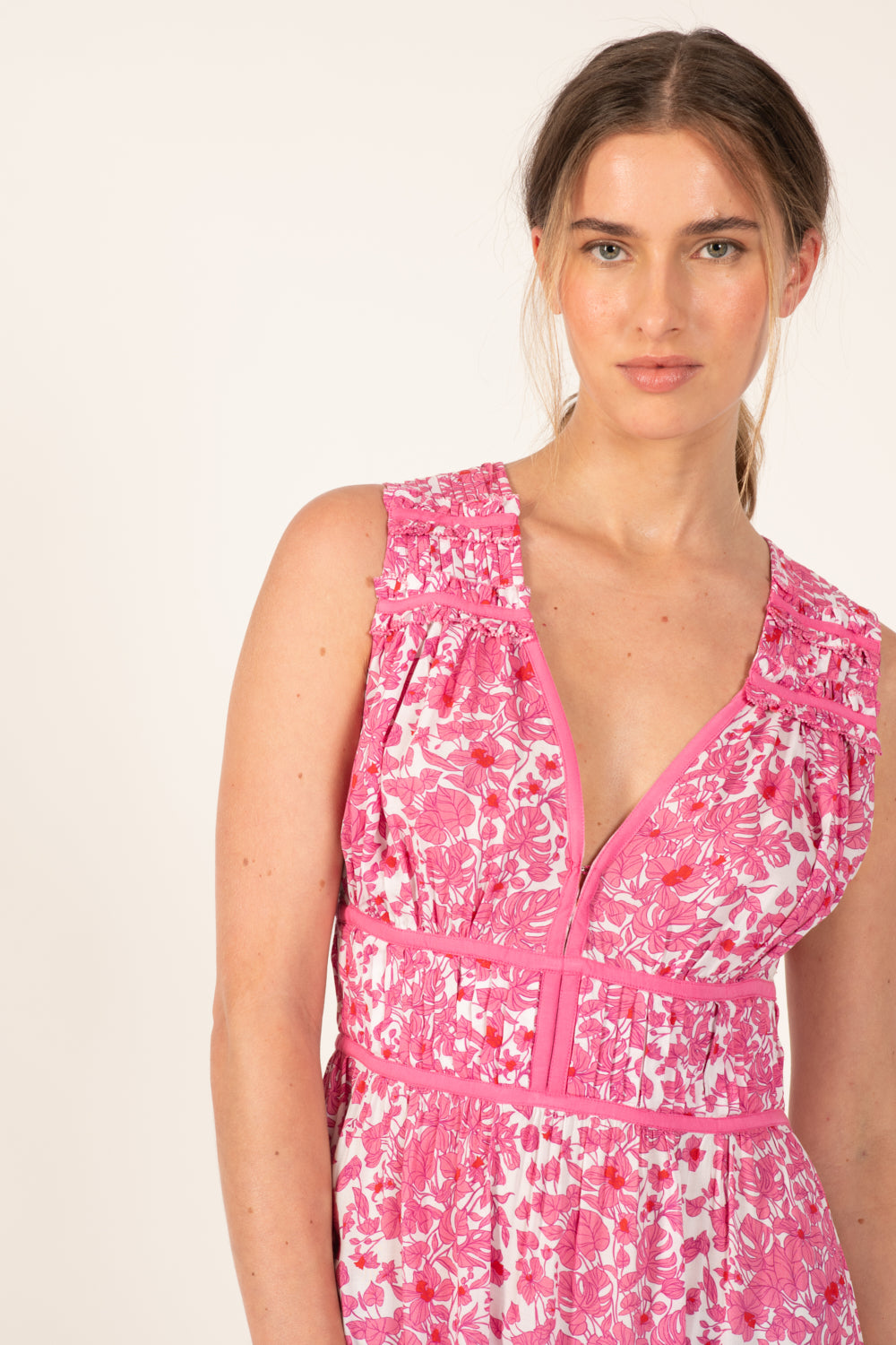 Long Dress Chiara - Pink Aquaflora