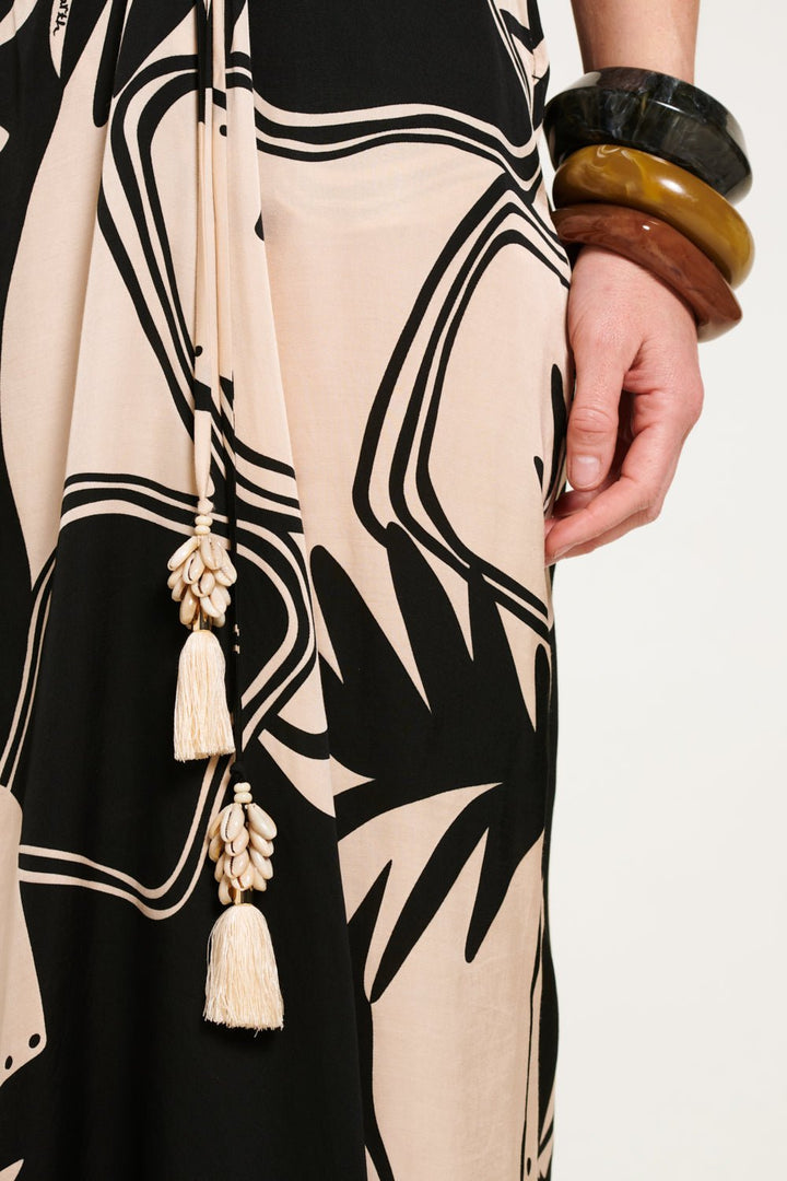 Long Dress Collina - Black Oasis - Poupette St Barth