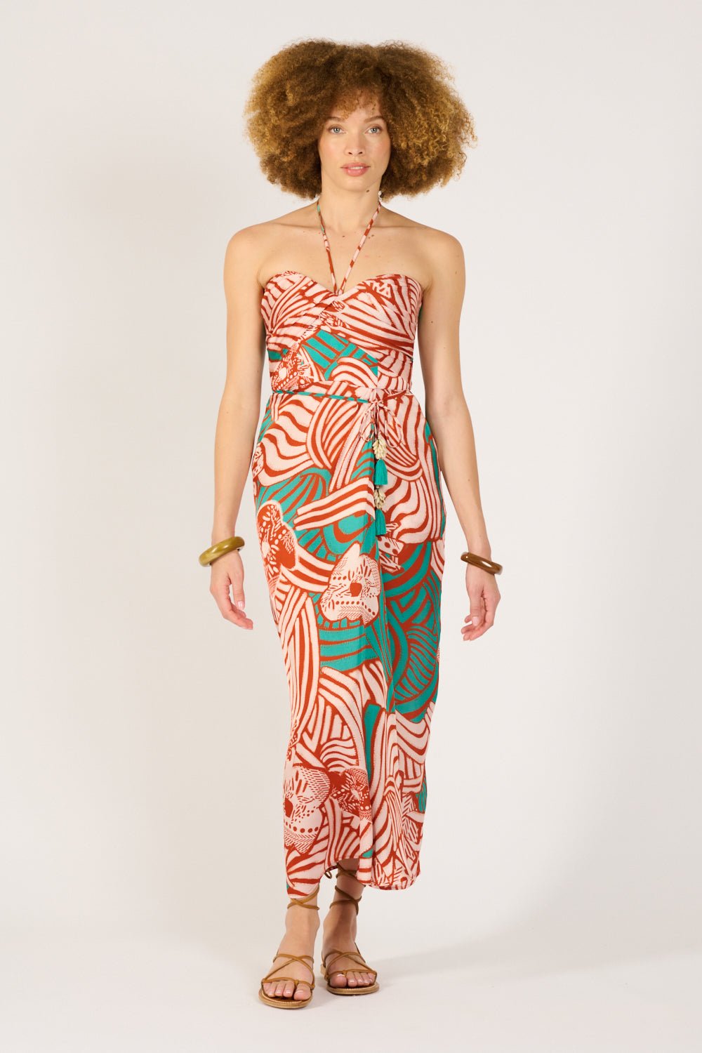 Long Dress Collina - Brick Japonism|Resort Collection