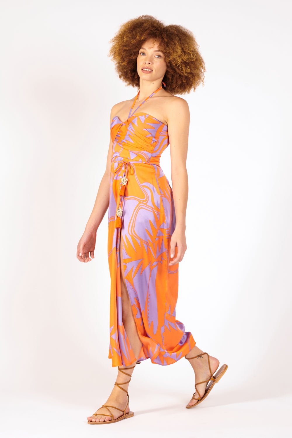Long Dress Collina - Orange Oasis - Poupette St Barth