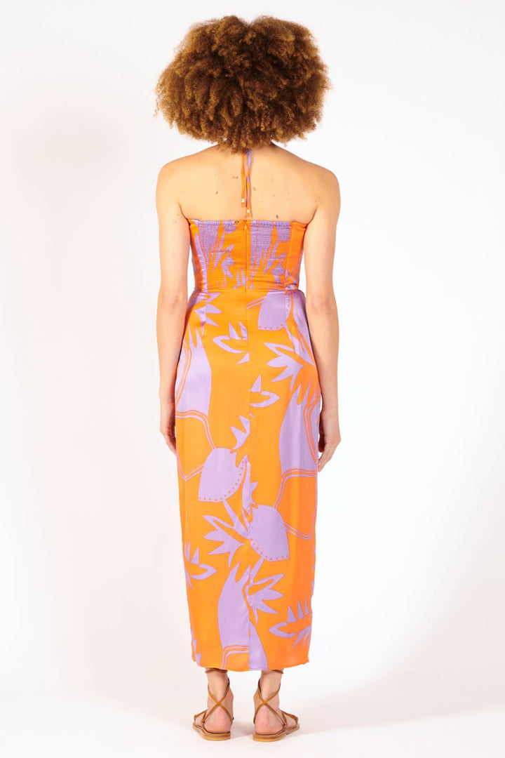 Long Dress Collina - Orange Oasis - Poupette St Barth