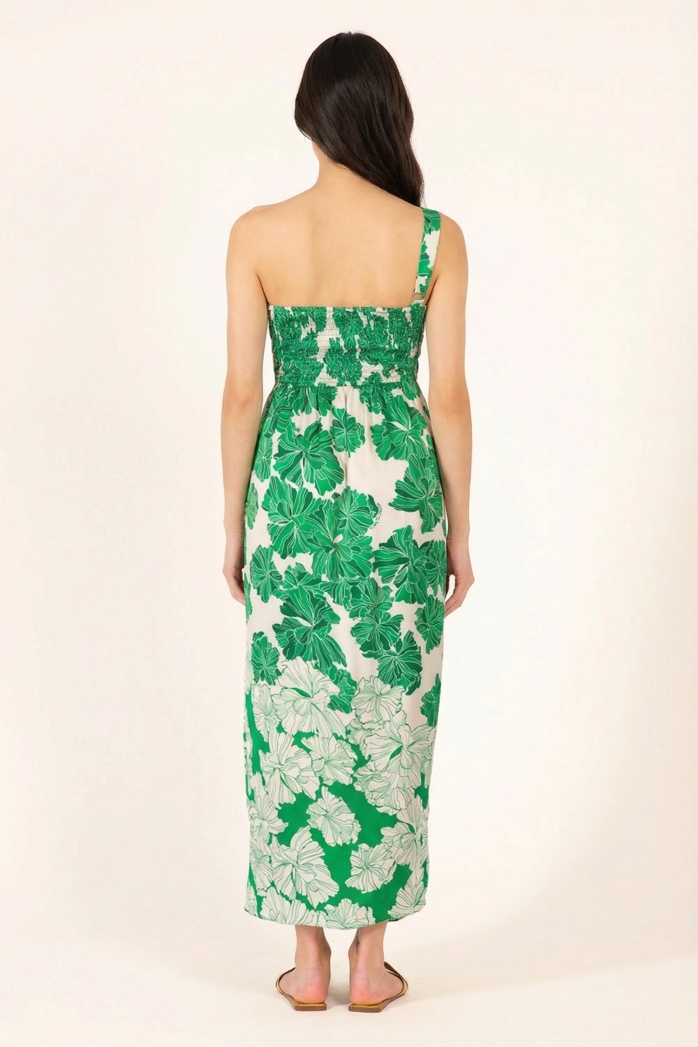 Long Dress Fanny - Green Flower Bunch - Poupette St Barth