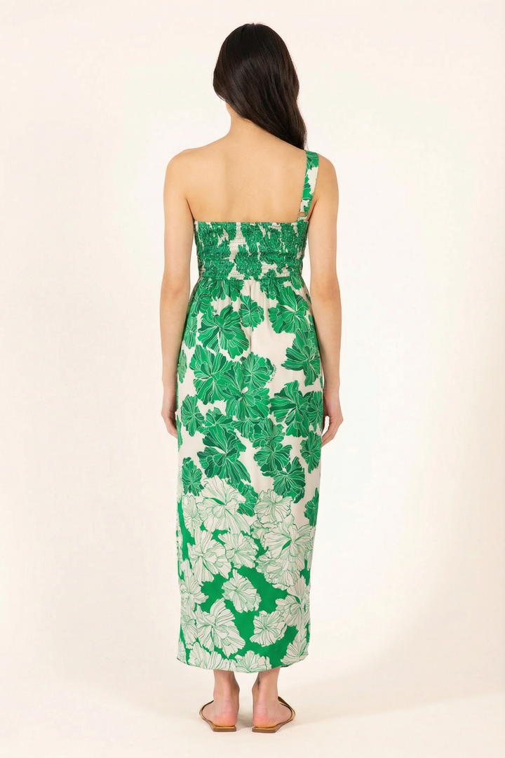 Long Dress Fanny - Green Flower Bunch - Poupette St Barth