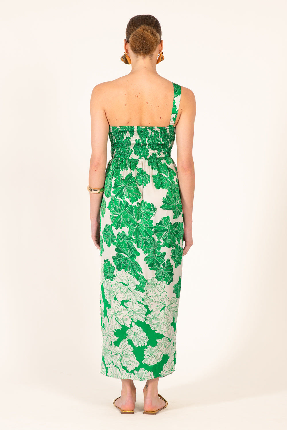 Long Dress Fanny - Green Flower Bunch