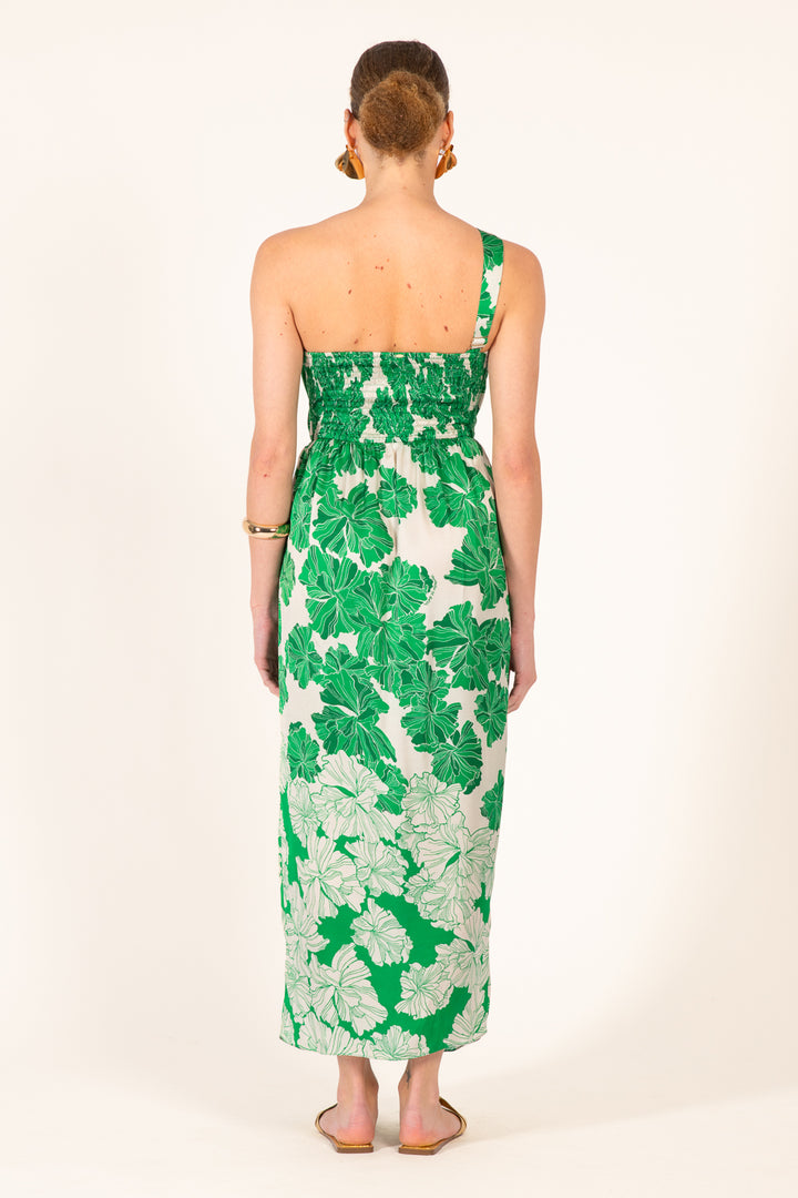 Long Dress Fanny - Green Flower Bunch