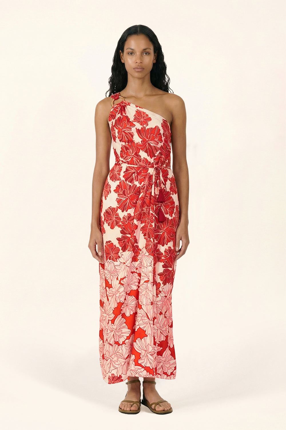 Long Dress Fanny - Red Flower Bunch - Poupette St Barth