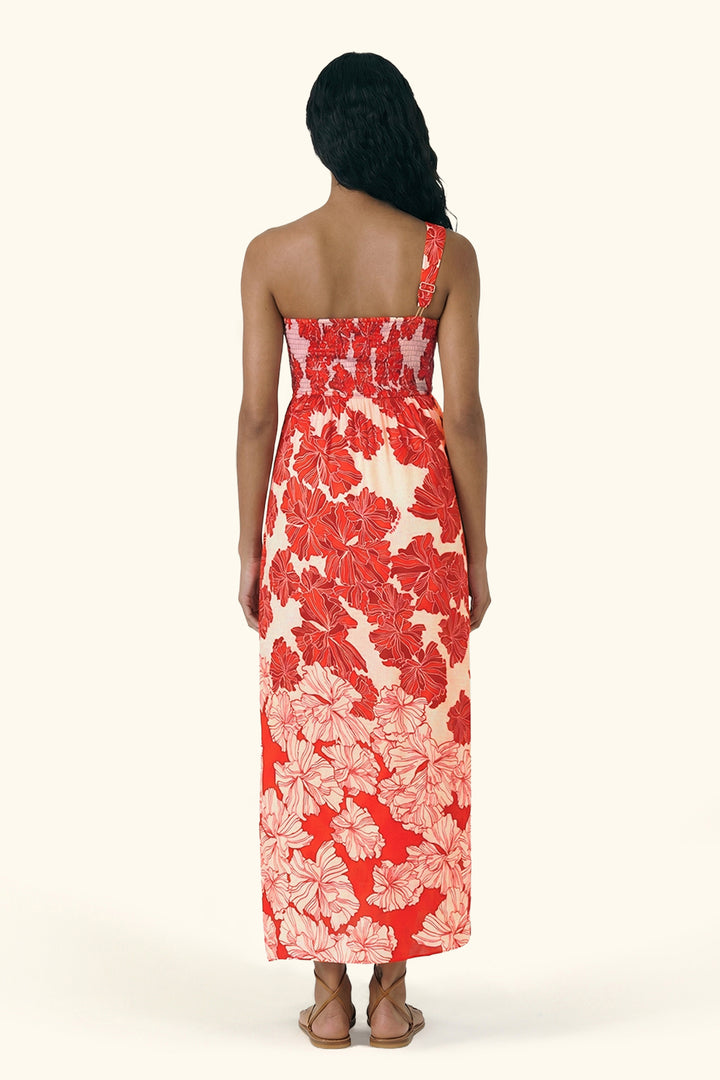 Long Dress Fanny - Red Flower Bunch - Poupette St Barth