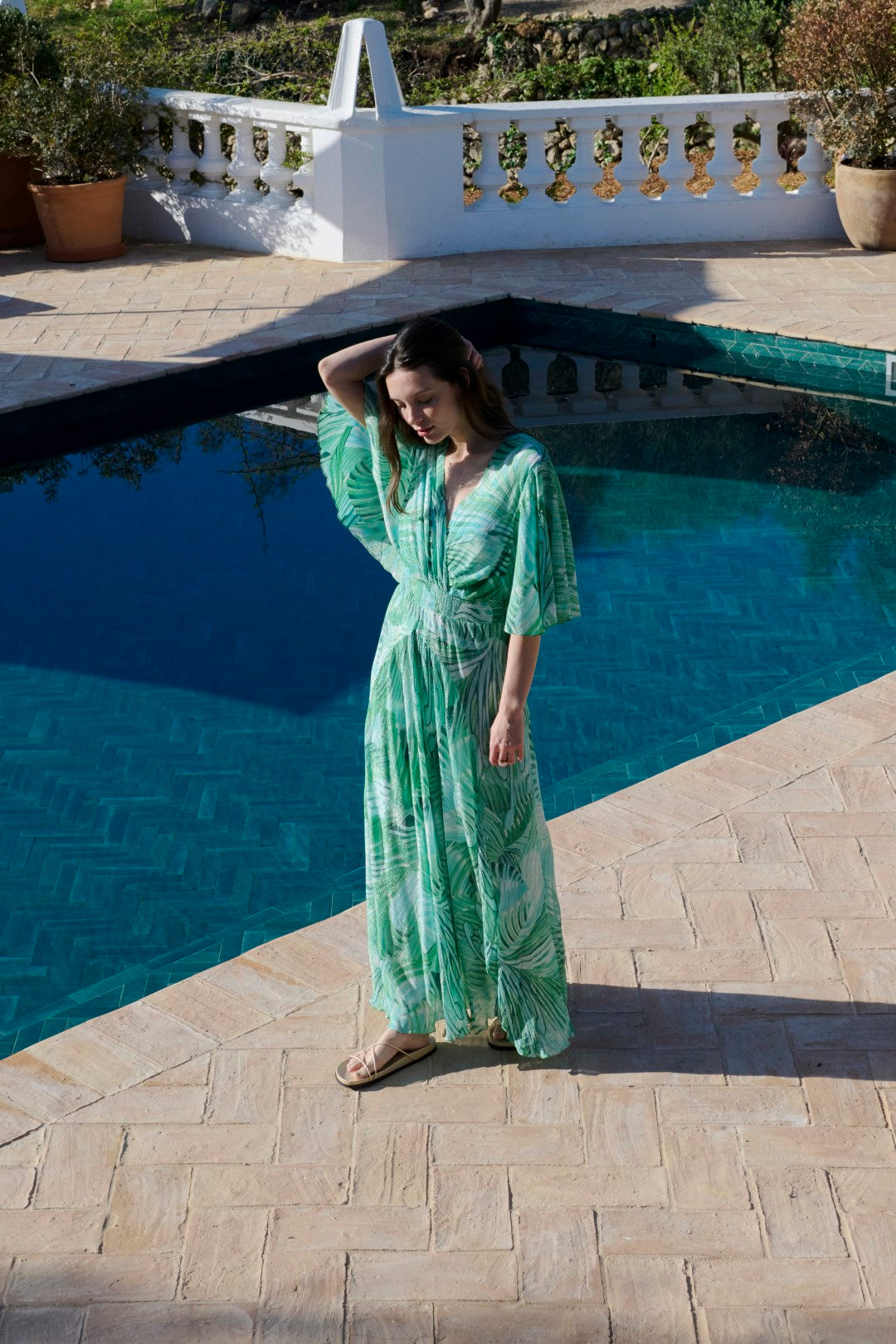 Robe Longue Grace - Green Althea