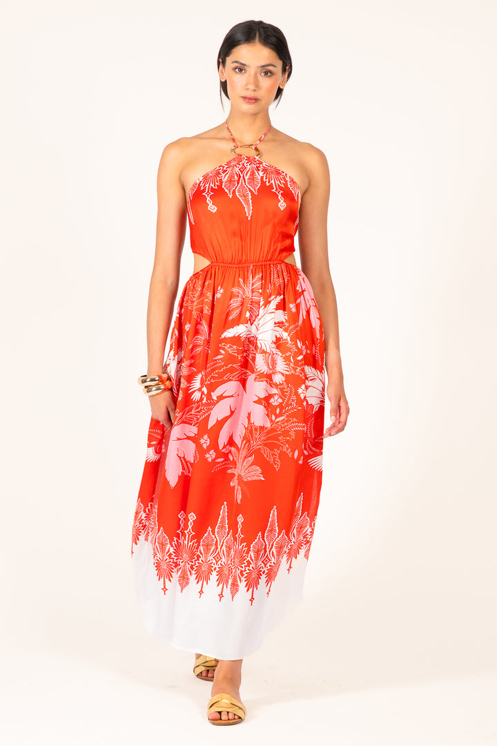 Long Dress Isore - Coral Canopy - Poupette St Barth