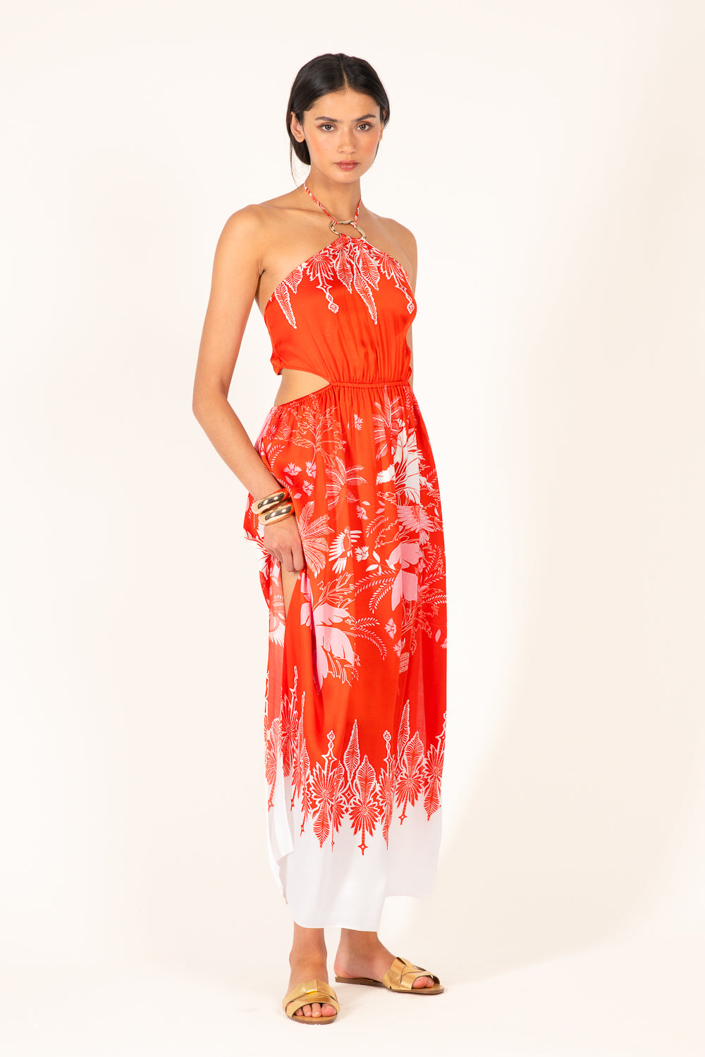 Long Dress Isore - Coral Canopy - Poupette St Barth
