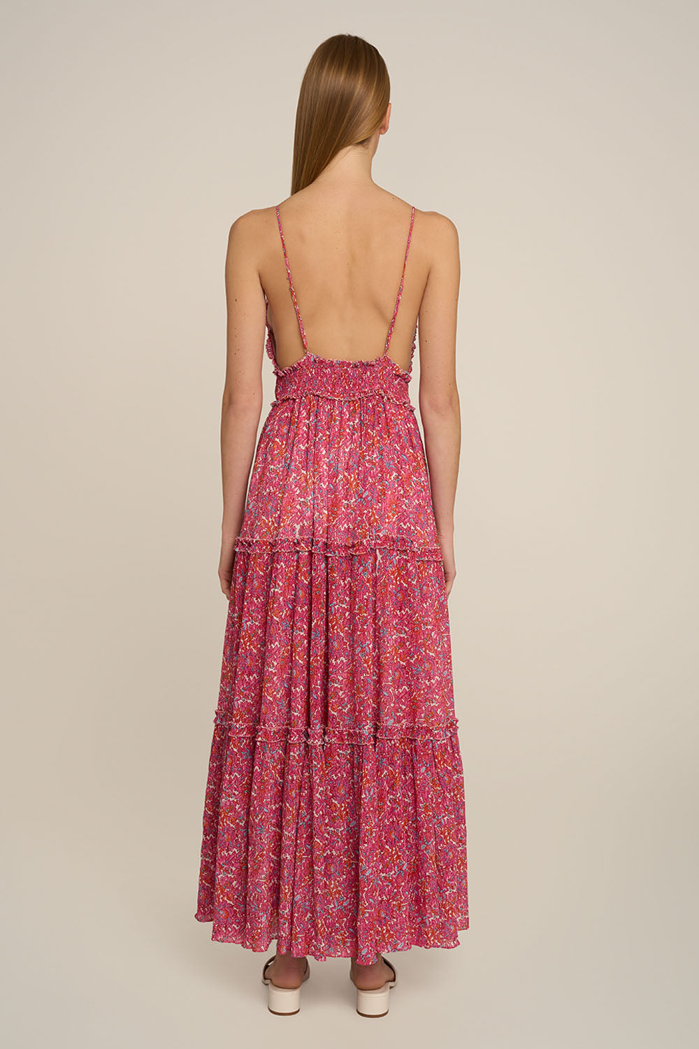 Robe Longue Lavinia - Pink Tiny Blooms