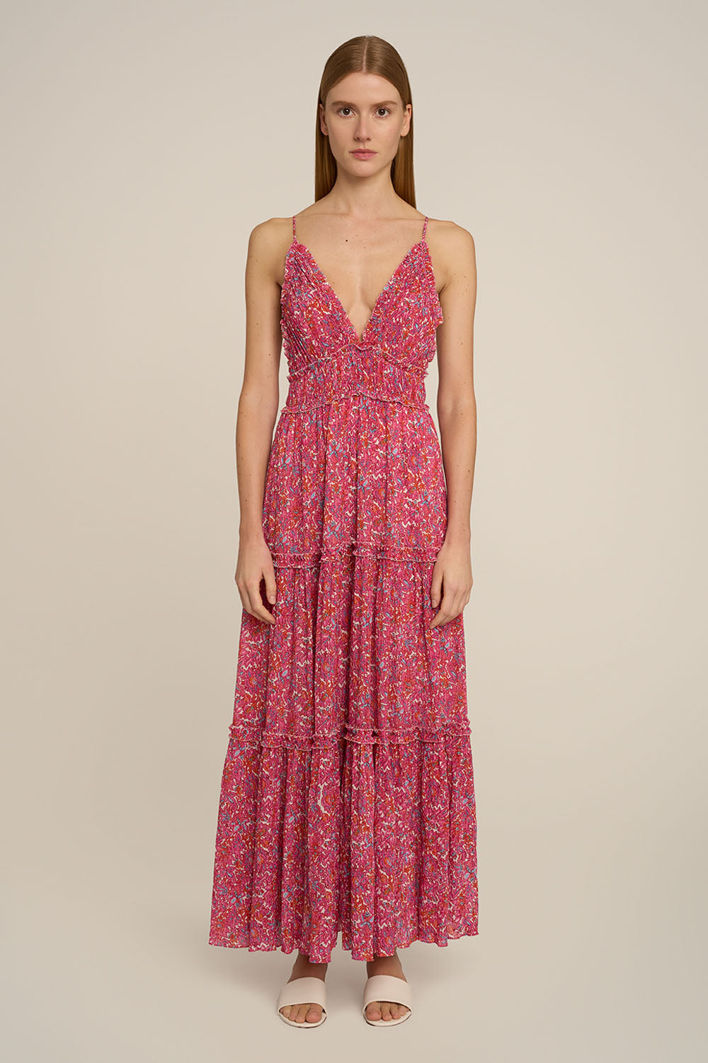 Robe Longue Lavinia - Pink Tiny Blooms