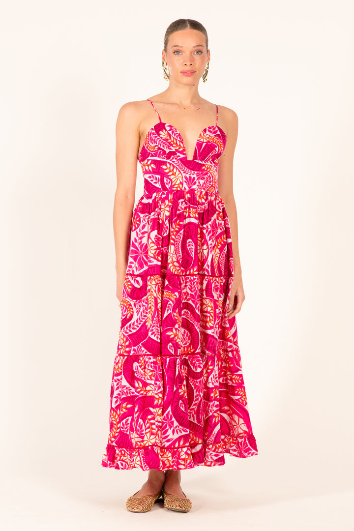 Long Dress Milena - Pink Holy Snake