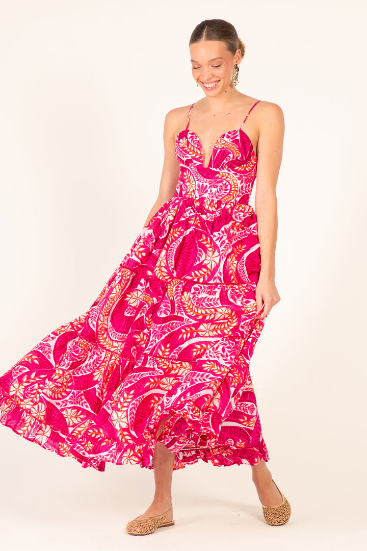 Long Dress Milena - Pink Holy Snake