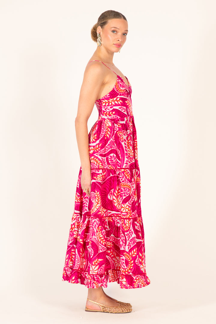Long Dress Milena - Pink Holy Snake