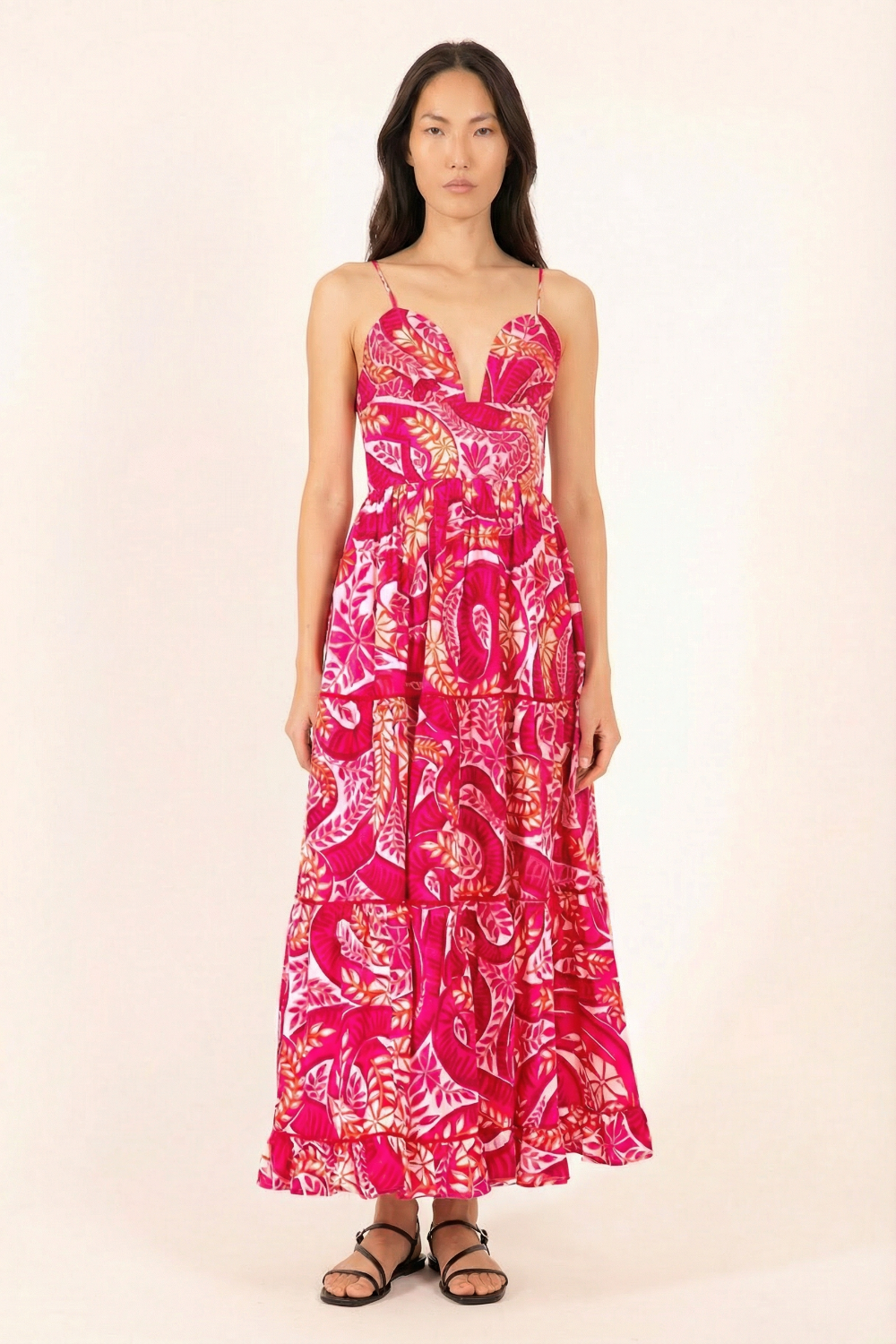 Long Dress Milena - Pink Holy Snake - Poupette St Barth