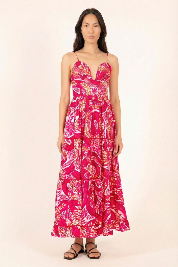 Long Dress Milena - Pink Holy Snake - Poupette St Barth