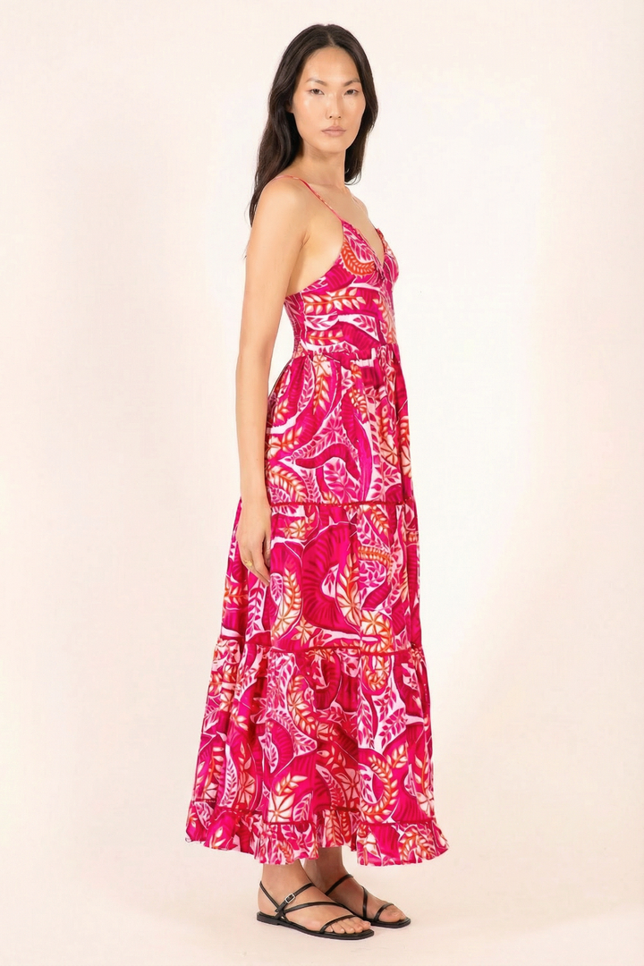 Long Dress Milena - Pink Holy Snake - Poupette St Barth