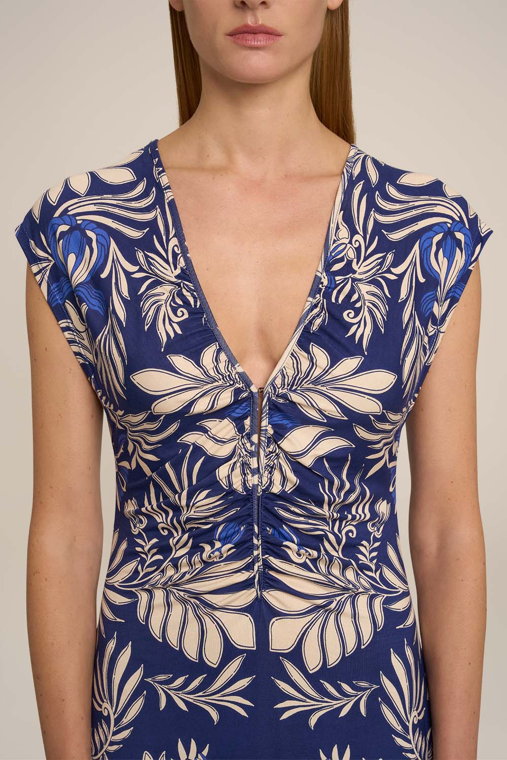 Navy long dress by Poupette St Barth featuring a flowing silhouette and elegant design, perfect for stylish occasions.