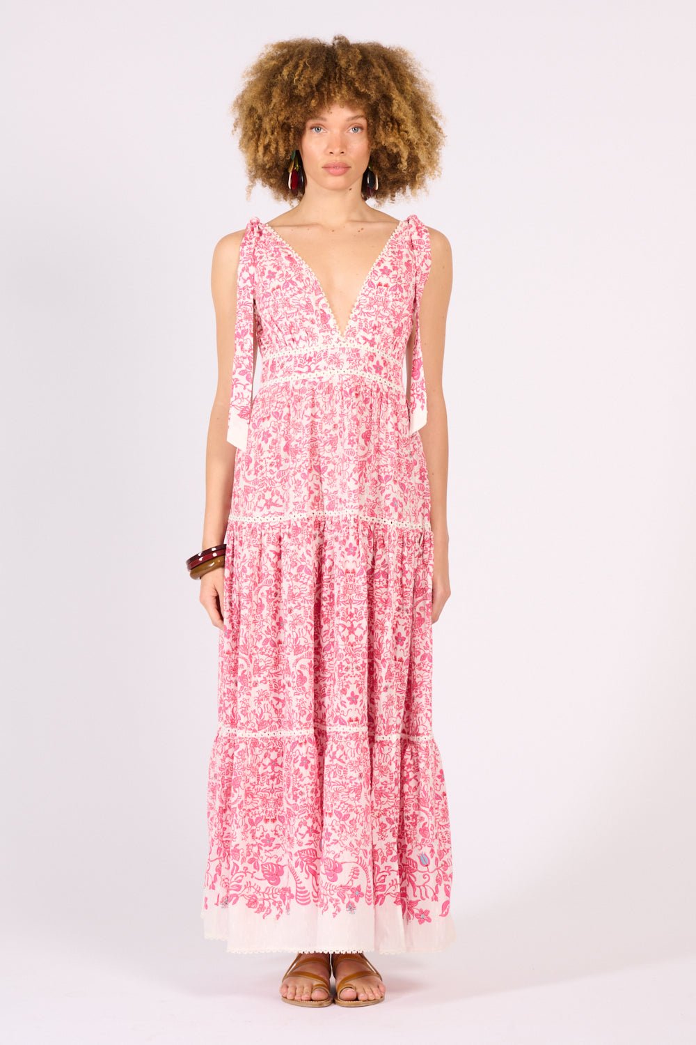 Robe Longue Perla - Pink Tiare