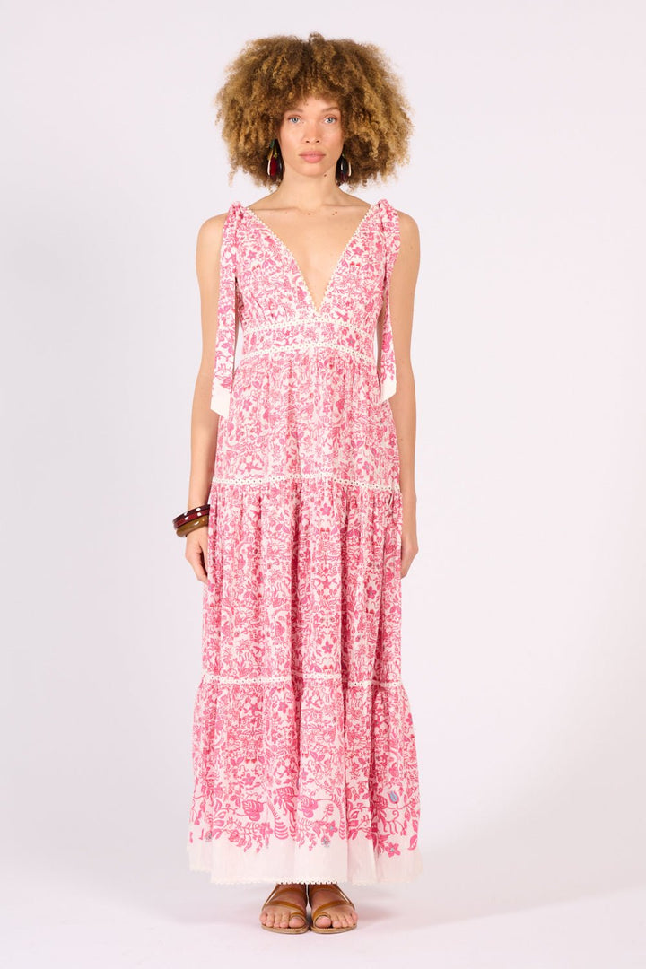 Robe Longue Perla - Pink Tiare